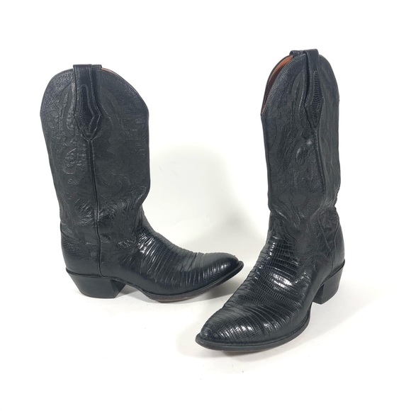 El Dorado Leather Lizard Black Cowboy 